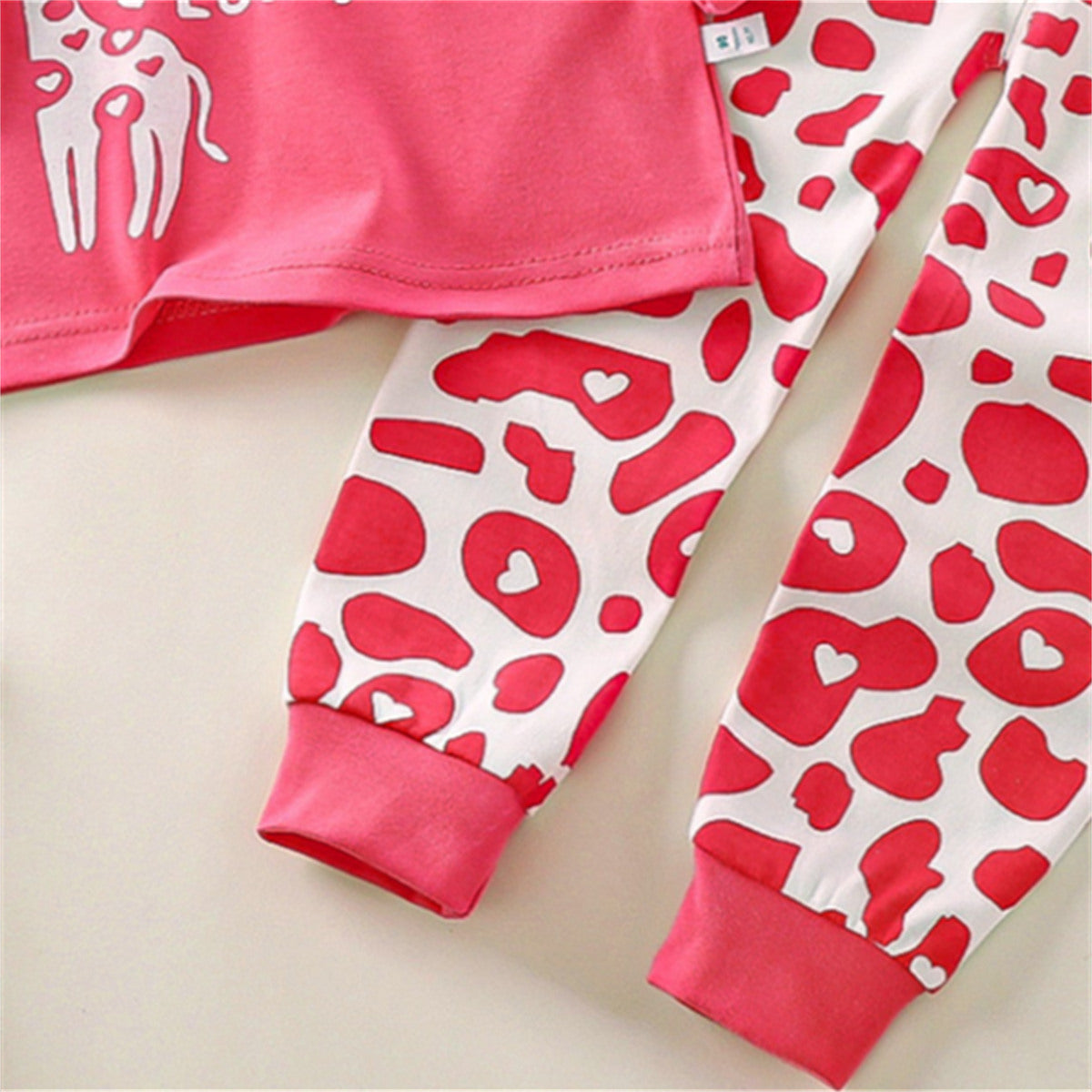 Children's pink cute deer underwear set home clothes pajamas