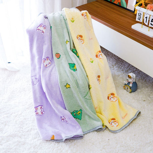 Cartoon Print Thick Sleeping Mat Warm Blanket