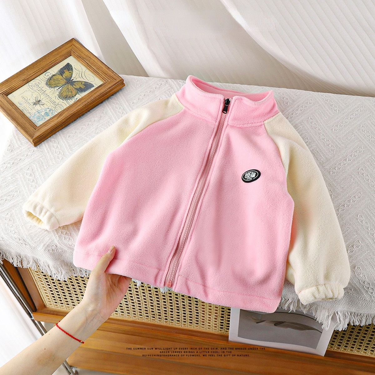 Children's autumn and winter polar fleece jacket boys plus velvet warm jacket tops girls baby thick double-sided fleece casual cotton coat