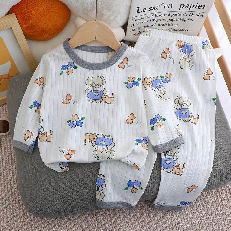 Children's long-sleeved and long-pants home wear set