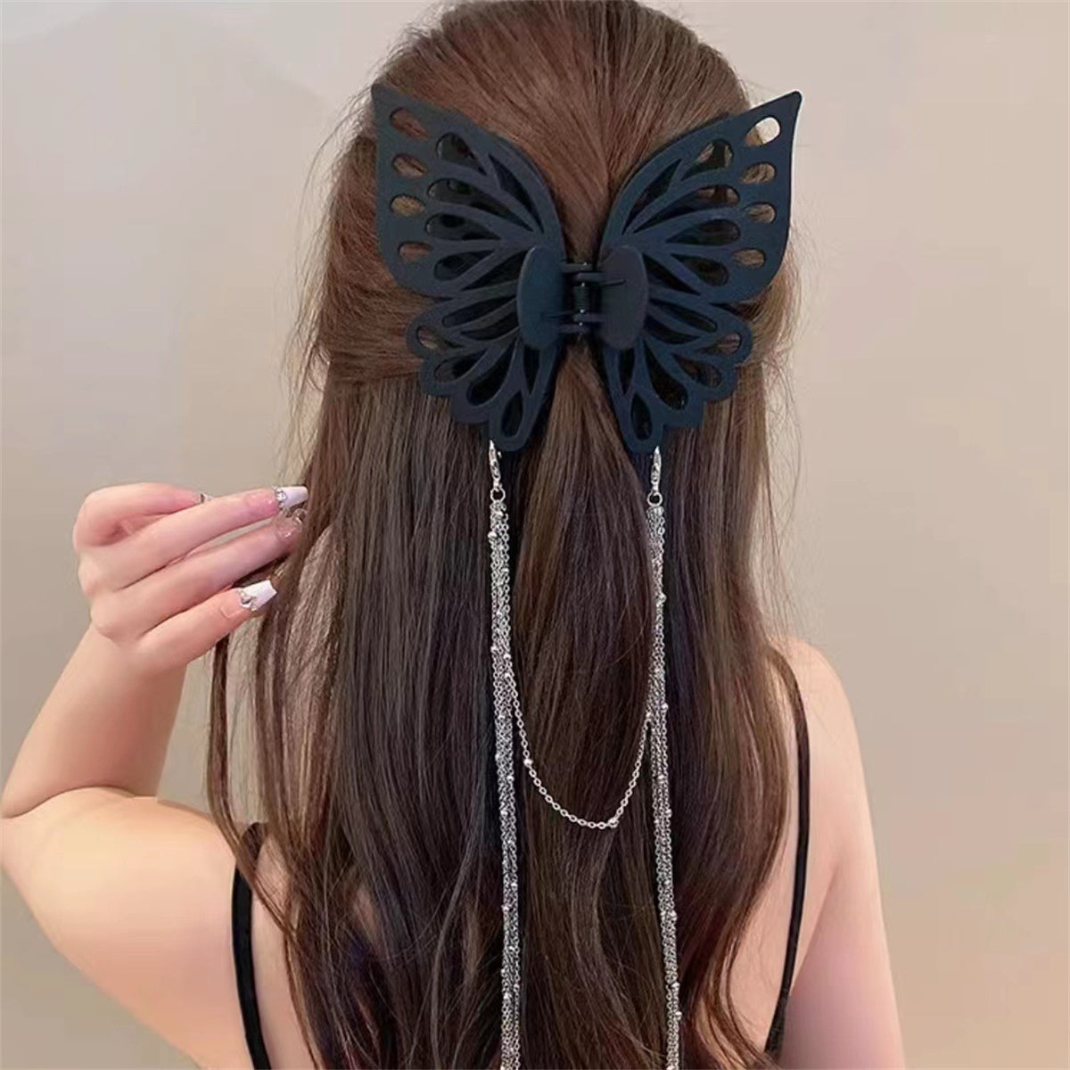 Children's three-dimensional bow tassel temperament style hairpin