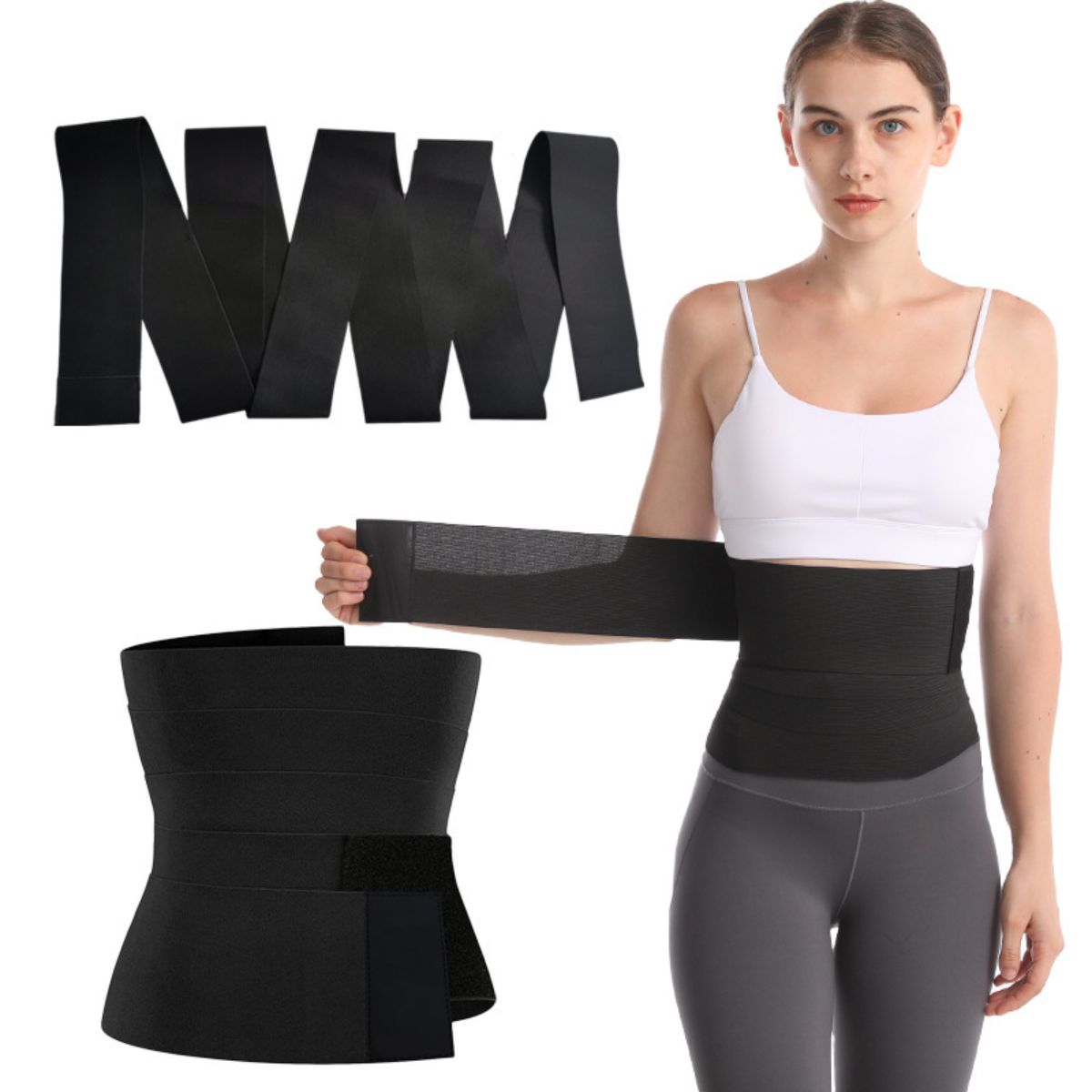 Thickened waist wrap belt with body shaping elastic belt