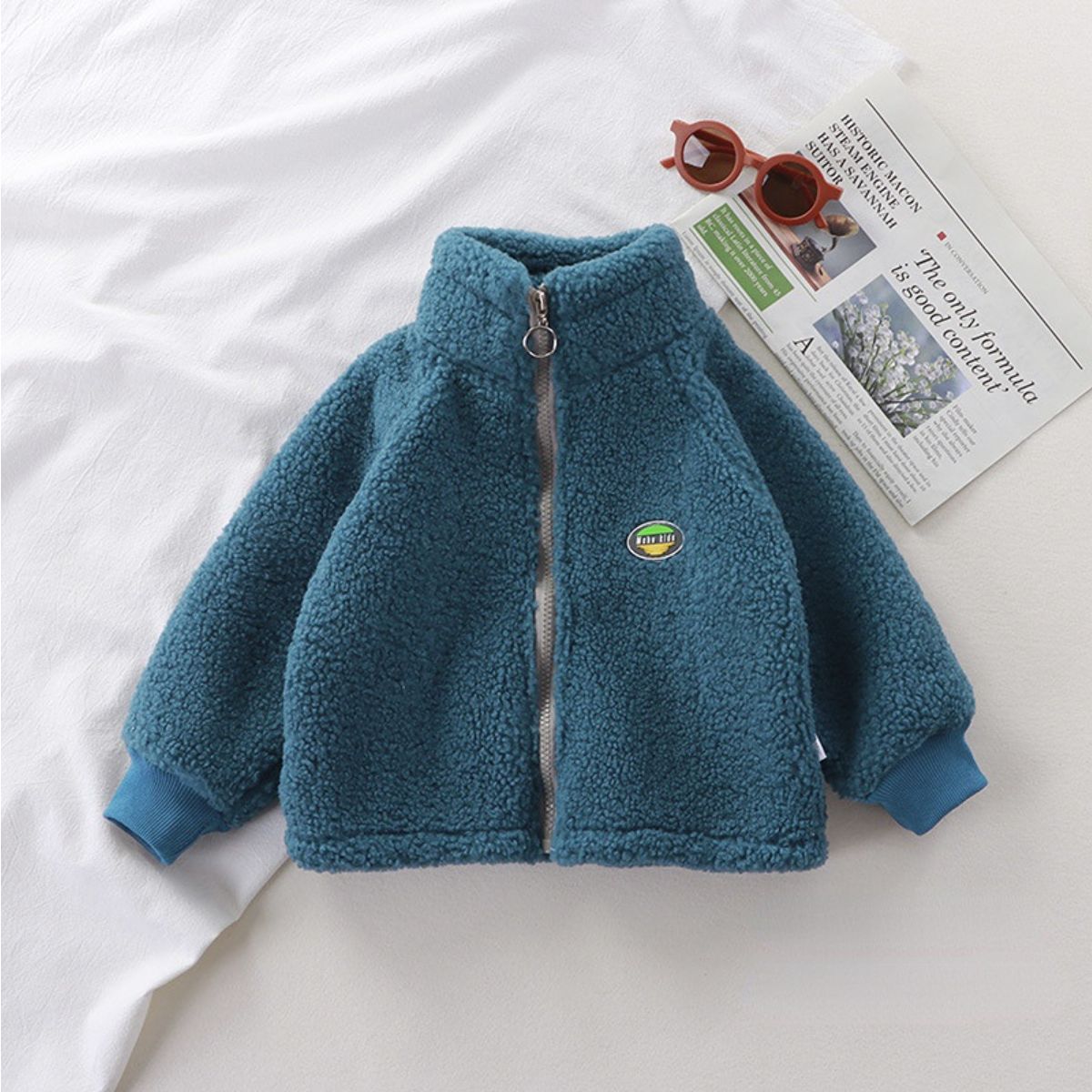 Children's lamb fleece jacket plus velvet jacket for boys and girls new styles for autumn and winter