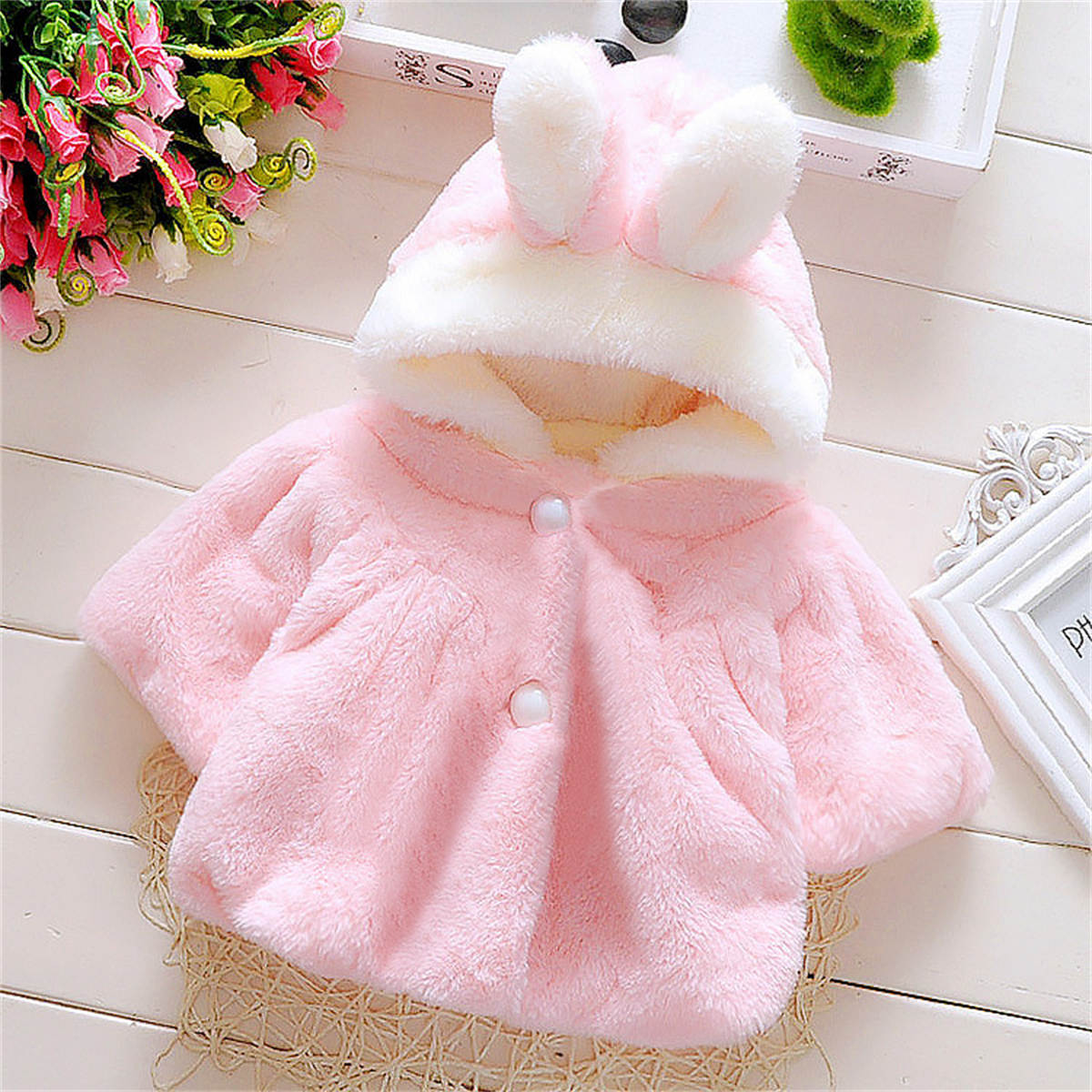 Baby girl winter cape cloak coat two color shawl