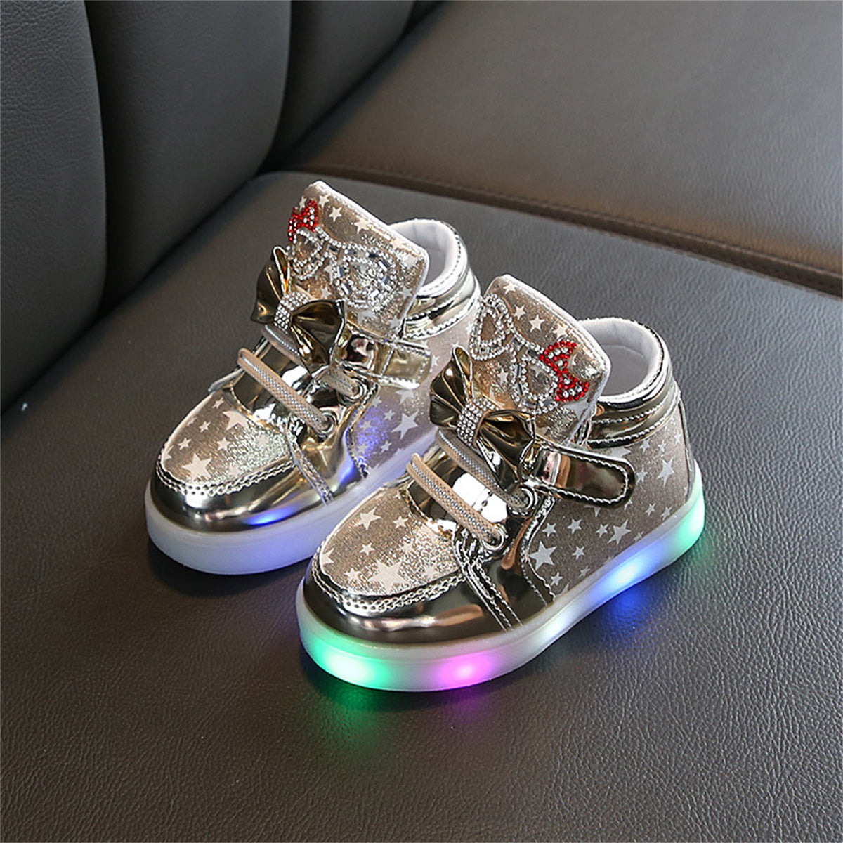 Children's short boots light shiny princess boots fashionable casual shoes