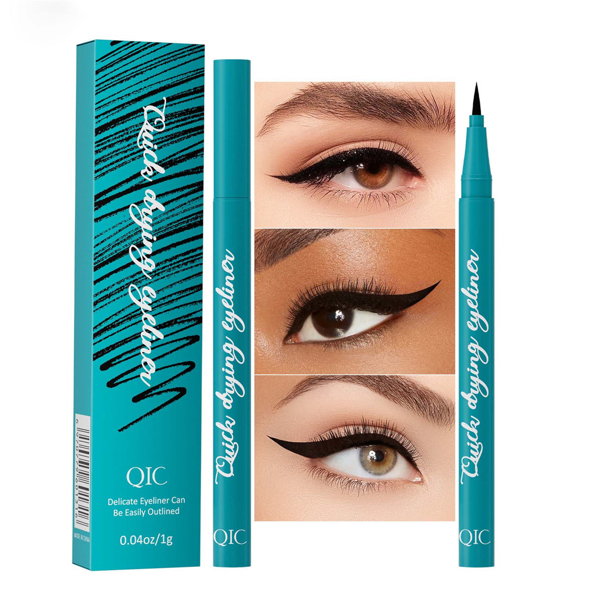 Cool black quick-drying eyeliner that does not fall off or smudge, waterproof and sweat-resistant eyeliner