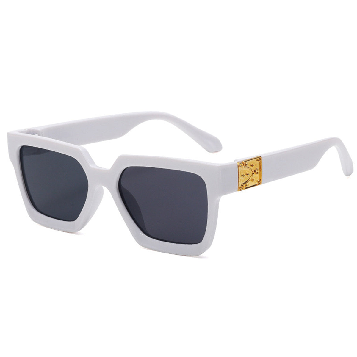 Children's and boys' fashionable retro style square large size UV protection versatile sunglasses