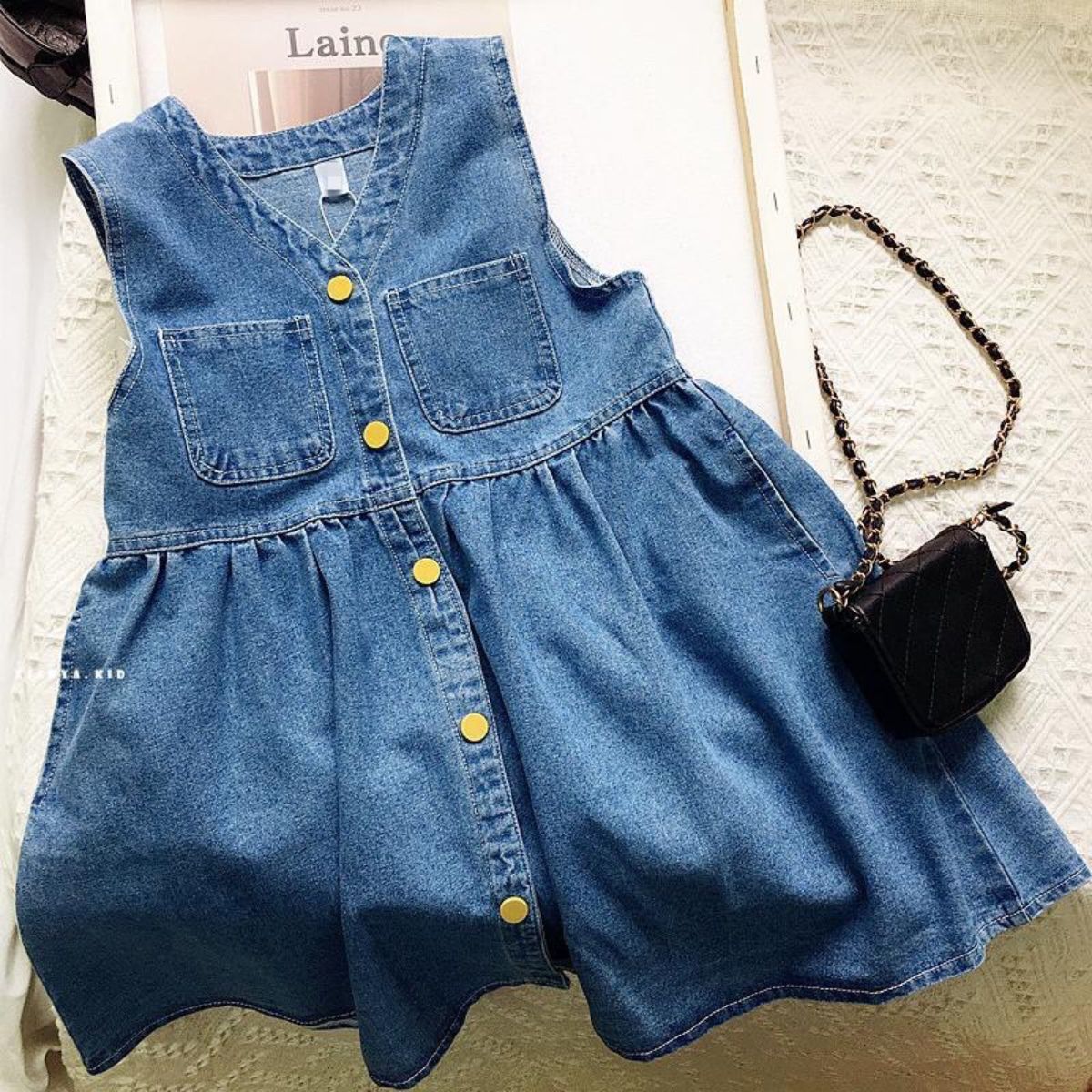 Girls denim skirt vest skirt autumn baby girl shirt overalls skirt two-piece dress children's spring clothes