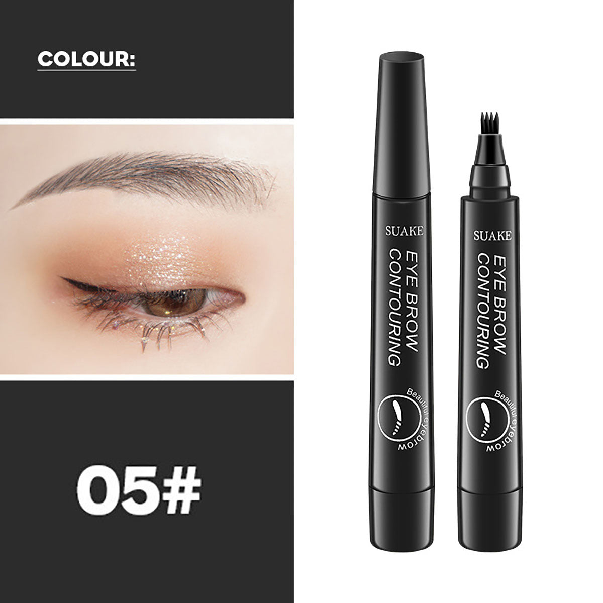 Suanke SUAKE four-pronged wild eyebrow pencil waterproof sweat-free smudge-free simulation root-clear liquid eyebrow pencil