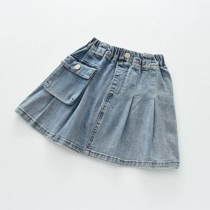 Large Pocket Denim Skirt