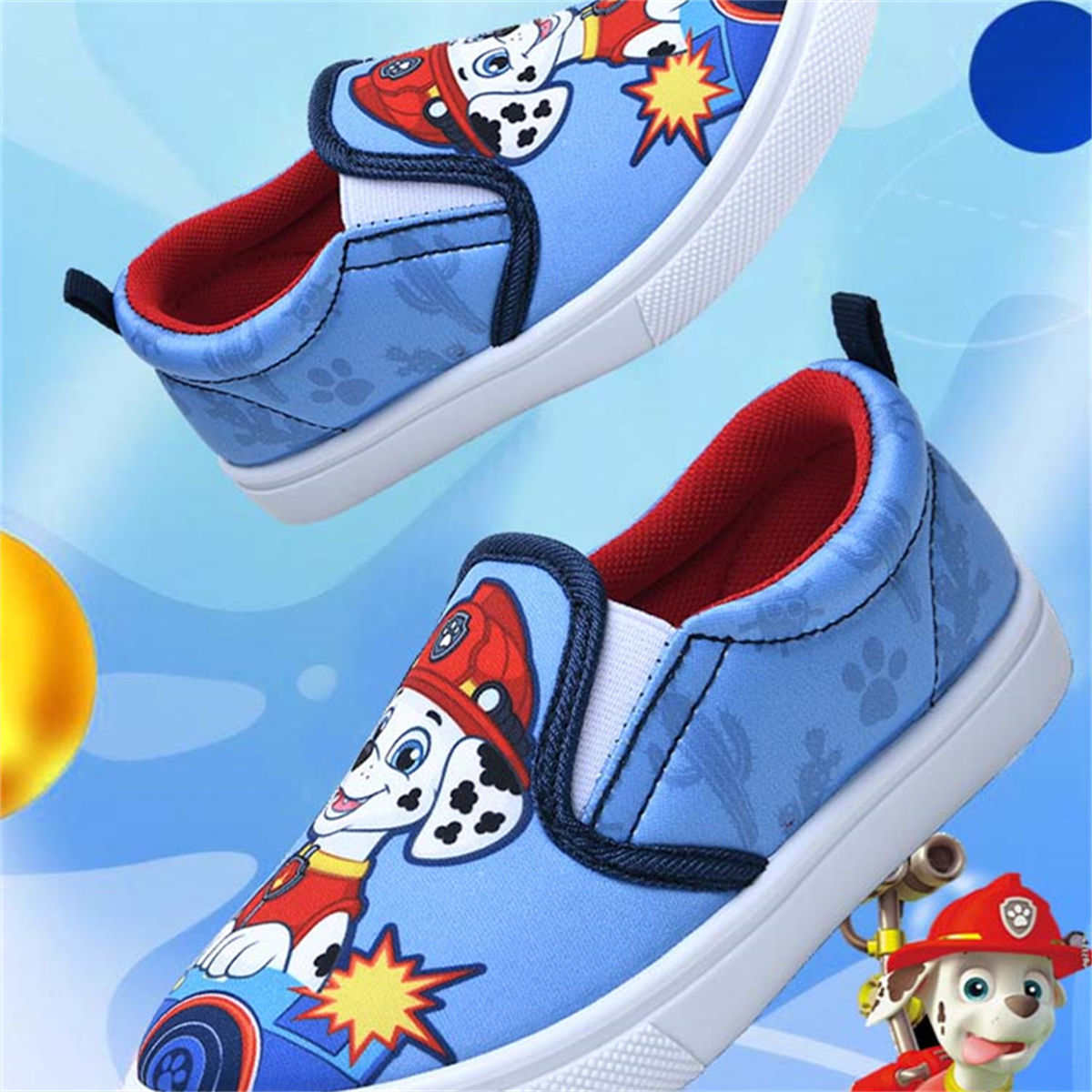 حذاء Paw Patrol غير قابل للانزلاق بكعب منخفض سهل الارتداء للأولاد الصغار من القماش