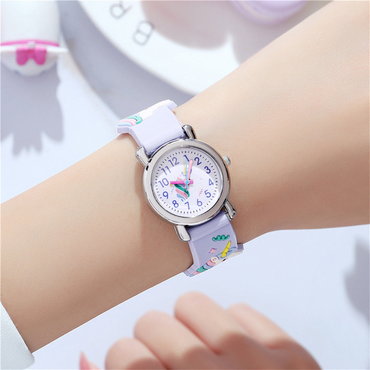 Children Girls Watch Cute 3D Unicorn Pattern Quartz Watch