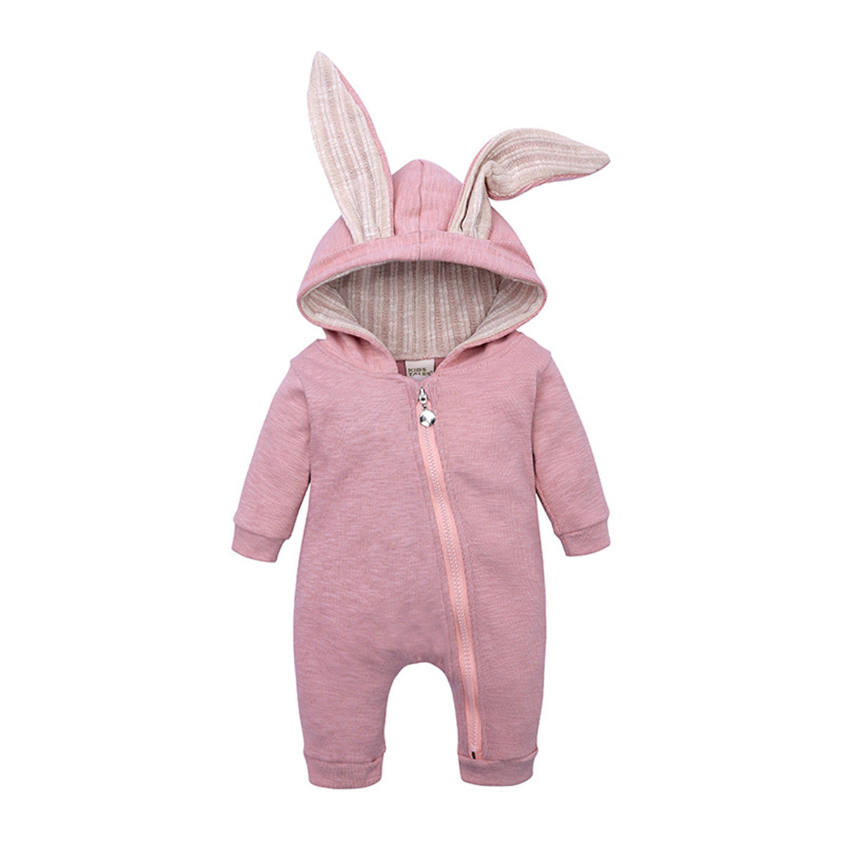 Baby big ears bunny hooded zipper romper