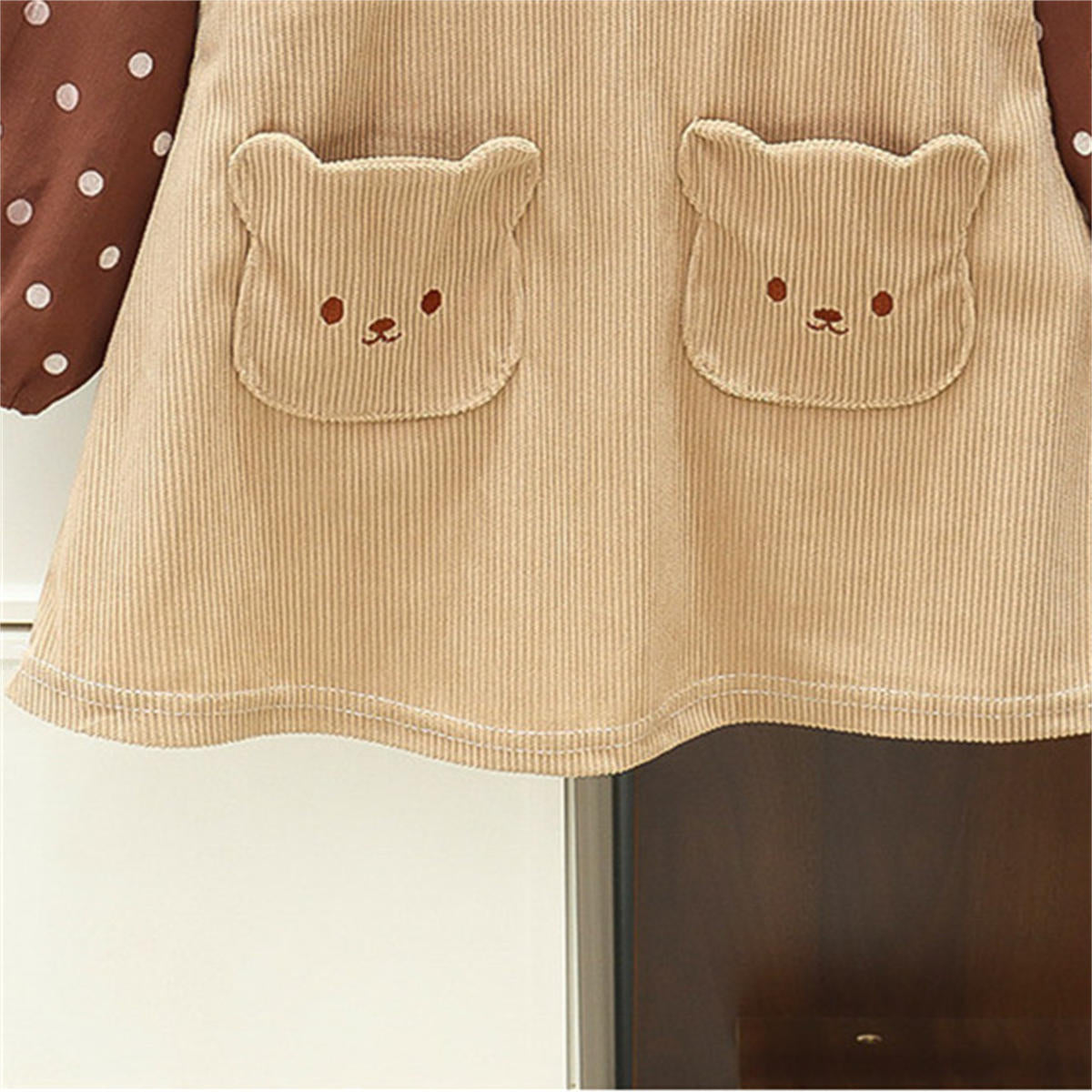 Girls autumn dot skirt bear princess skirt