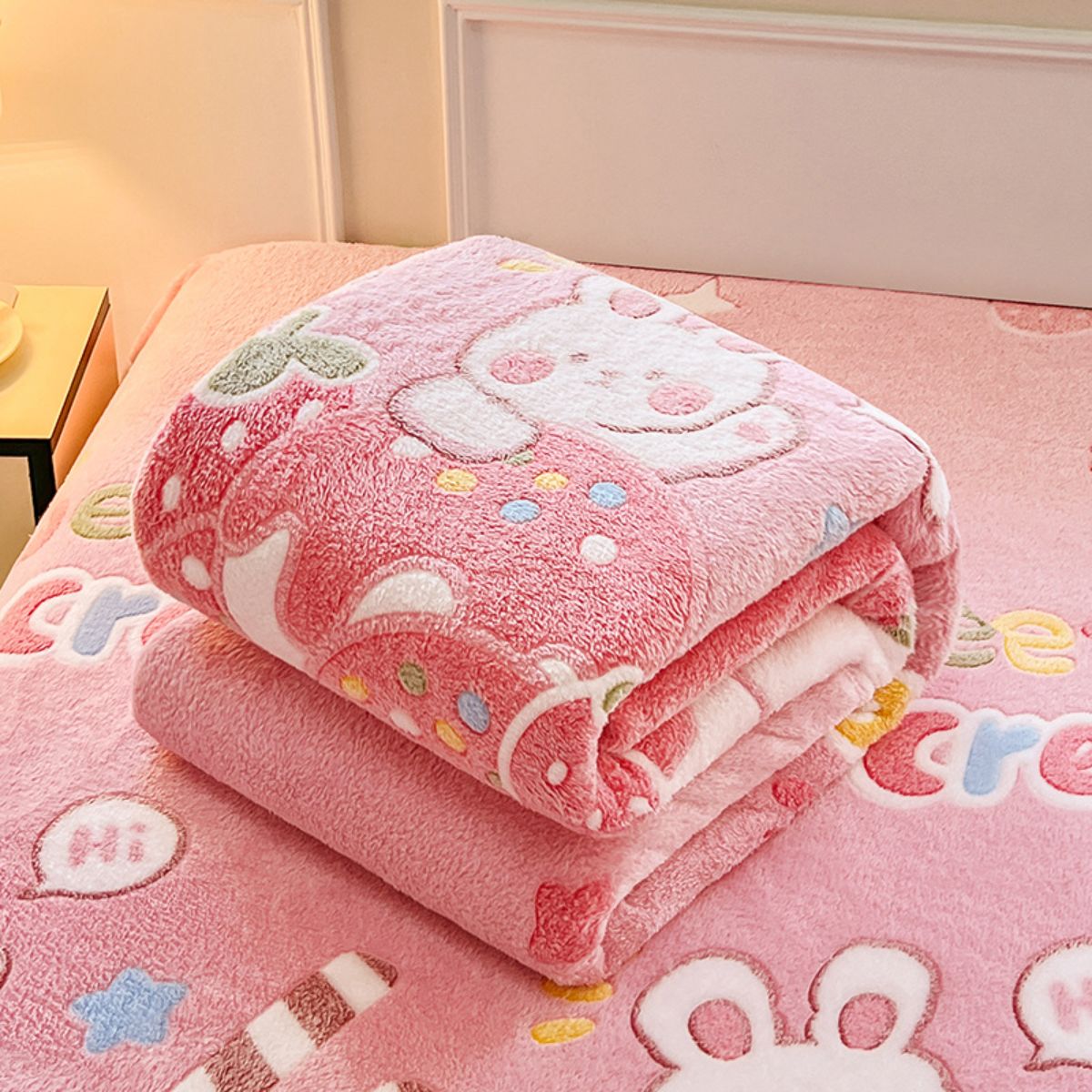 Coral Milk Velvet Children&#39;s Cartoon Blanket