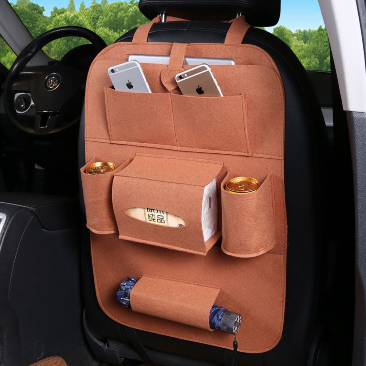 Seat storage bag hanging bag felt seat back bag storage bag car supplies multi-function car storage box