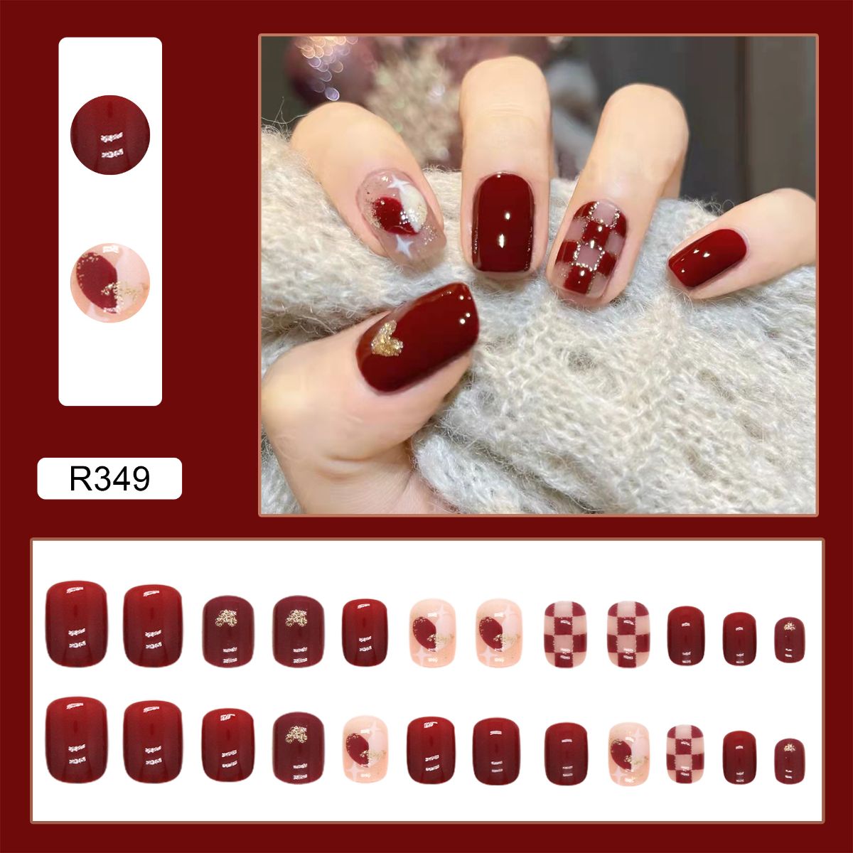 Wearable manicure removable fake nail patches manicure nail stickers nail stickers