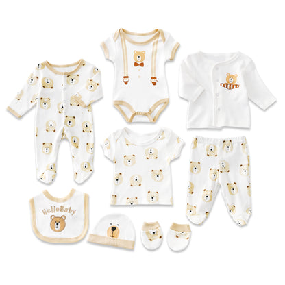 8-Piece INS Style Baby Cotton Romper Set