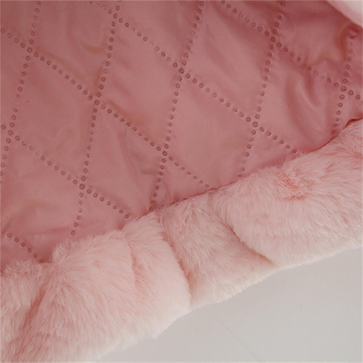 Girls' winter fur coat with hoodie