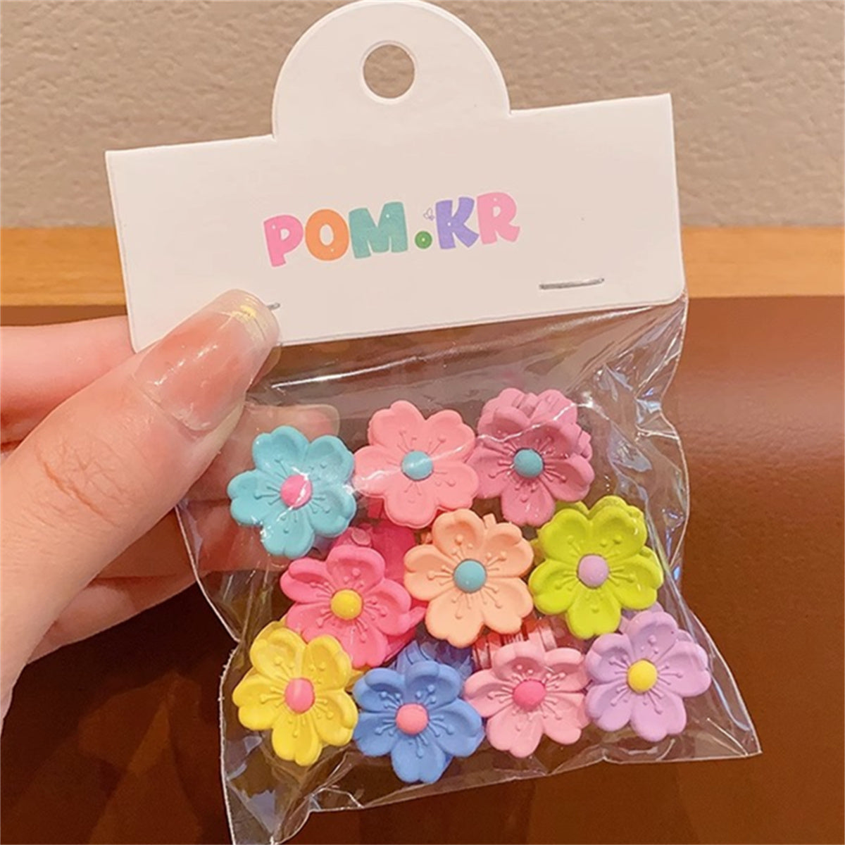 Children's 10-piece 3D flower hairpins