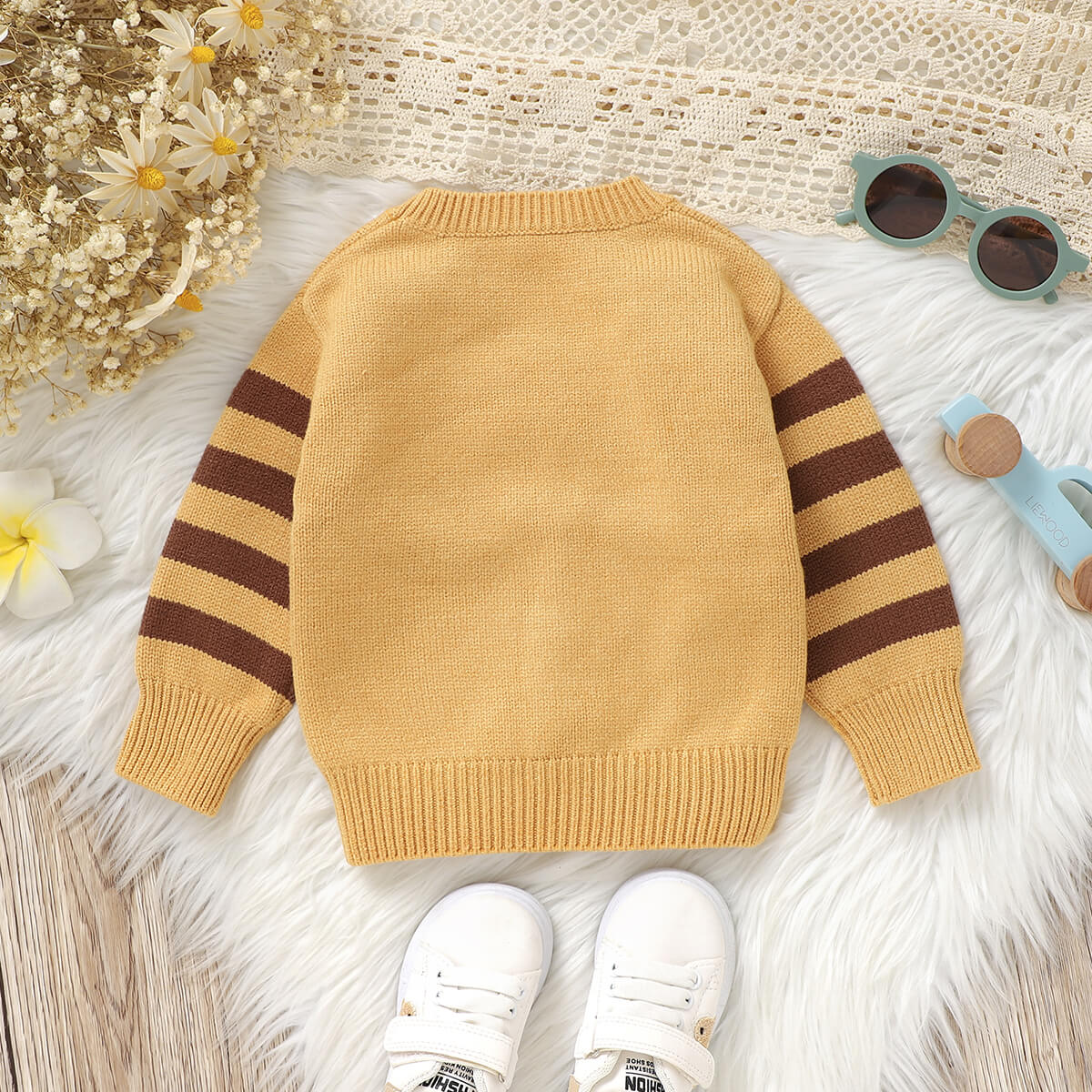 Baby Lion Jacquard Knit Pullover Sweater