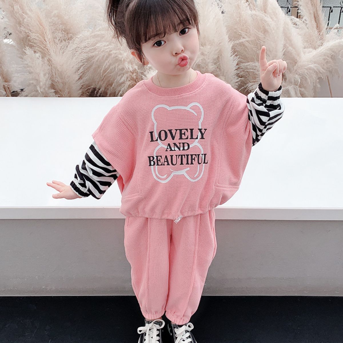 Girls suits new style children's two-piece suits clothes children's fashionable baby girl autumn clothes