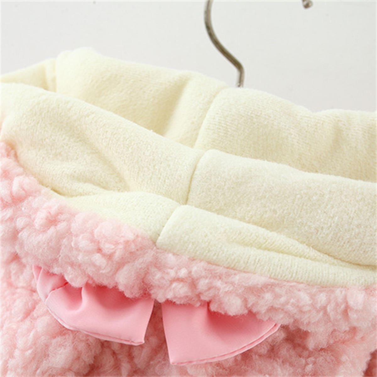 Girls autumn and winter plush rabbit hat coat cotton coat