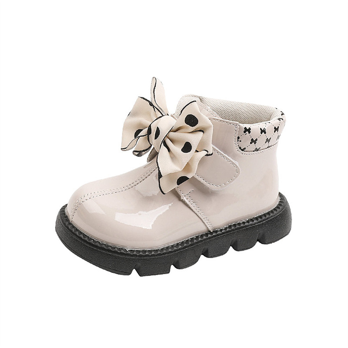 Little girl princess style polka dot bow style warm cotton boots