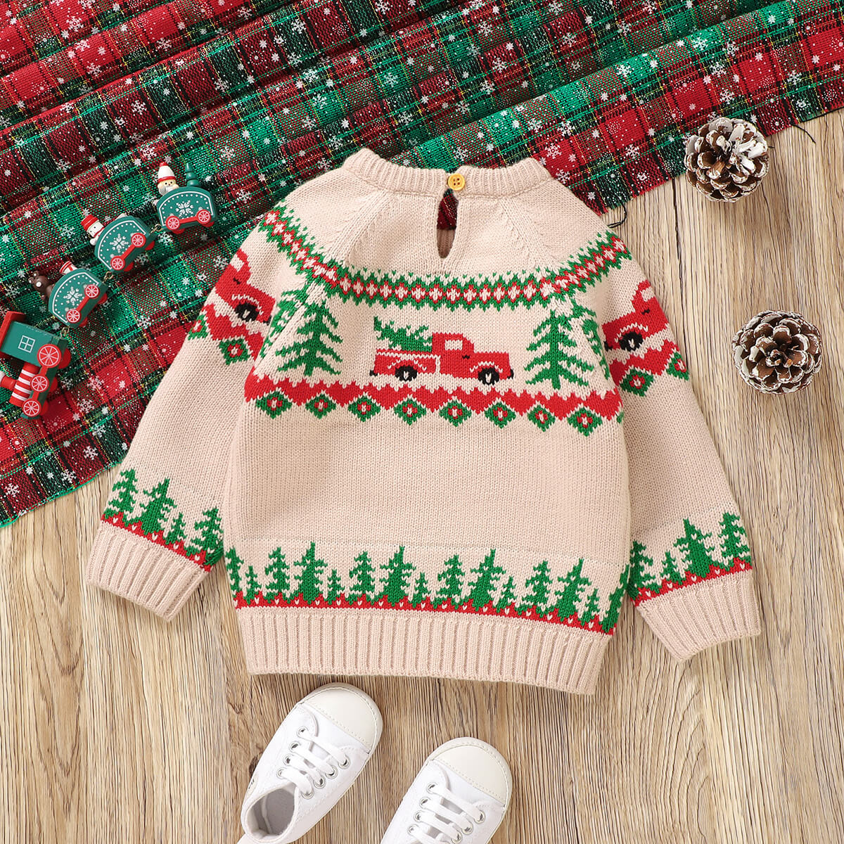 Baby Knitted Christmas Jacquard Pullover Sweater