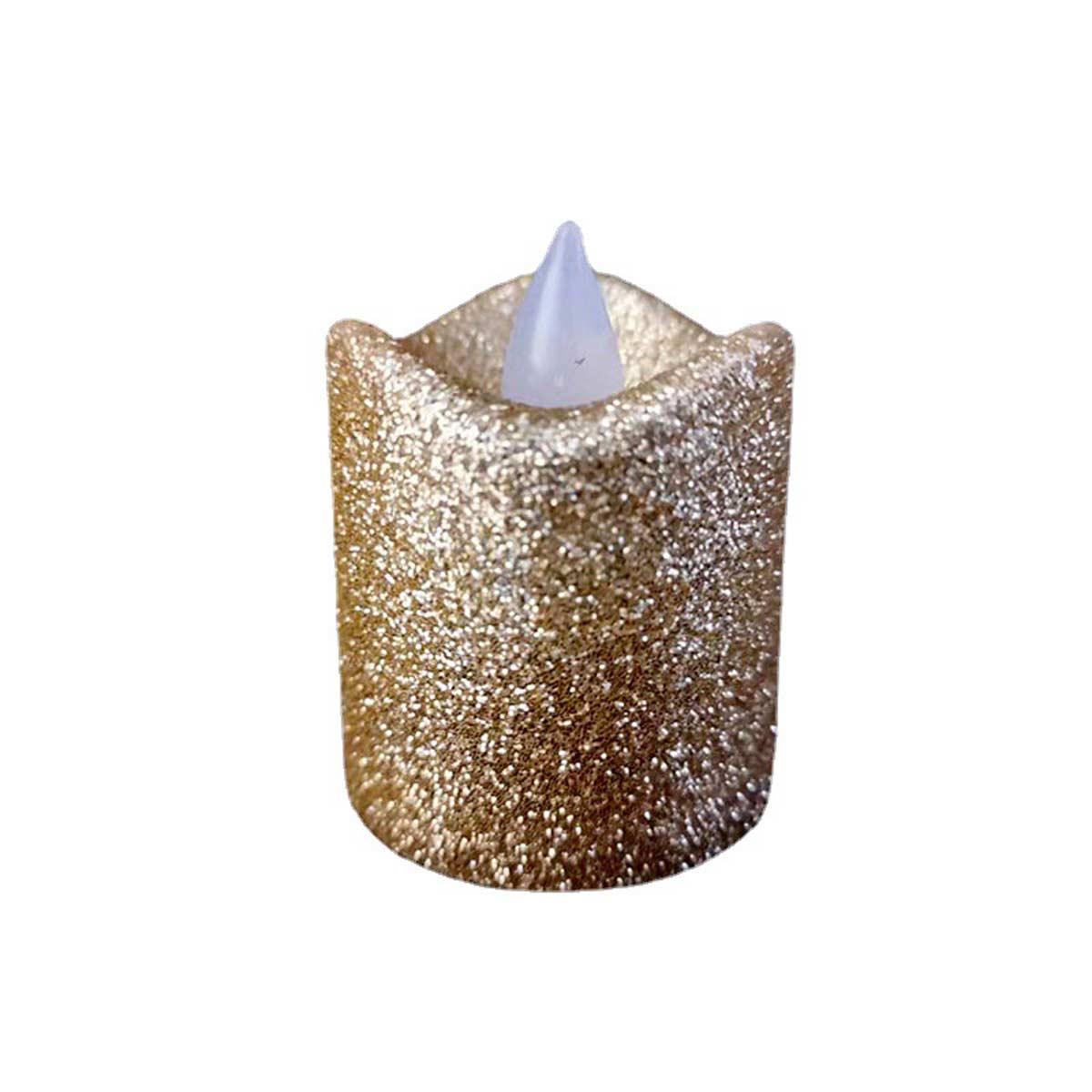 LED electronic candles gold-plated silver powder-coated gold powder wave-mouth birthday candles Christmas Halloween candle lights