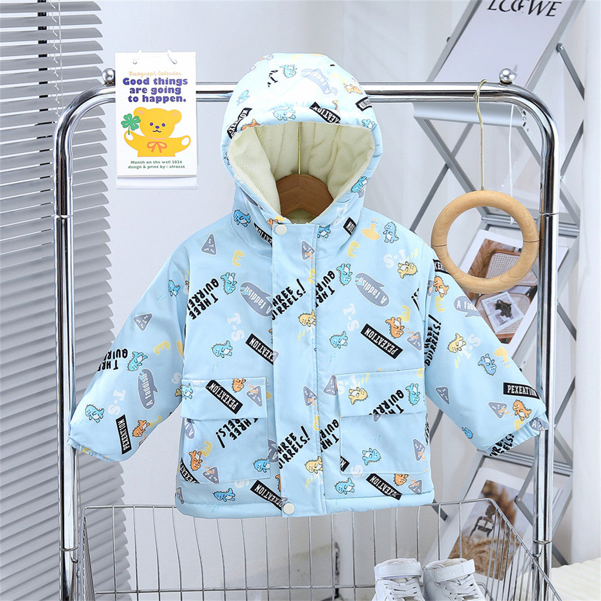 Cute cartoon tops outdoor thickened coat