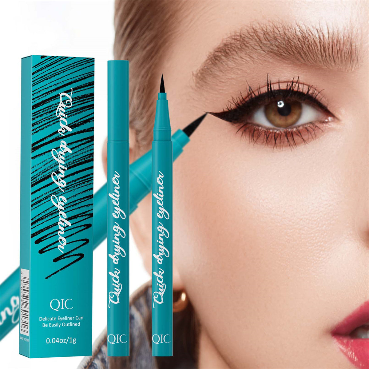 Cool black quick-drying eyeliner that does not fall off or smudge, waterproof and sweat-resistant eyeliner