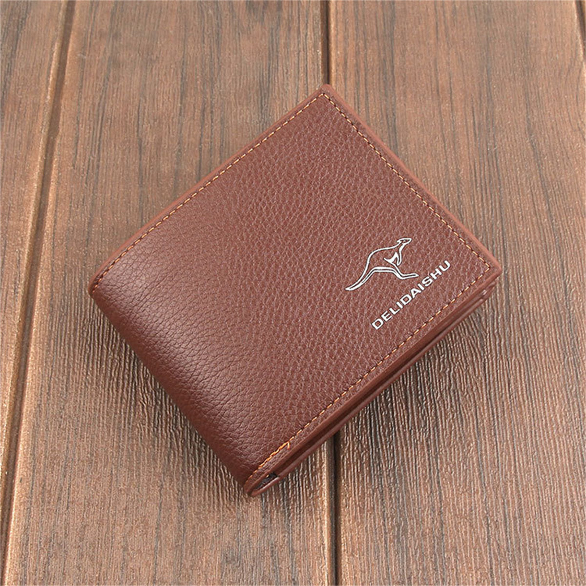 Men's Retro Fashion Zipper Short Multifunctional Card Holder Wallet