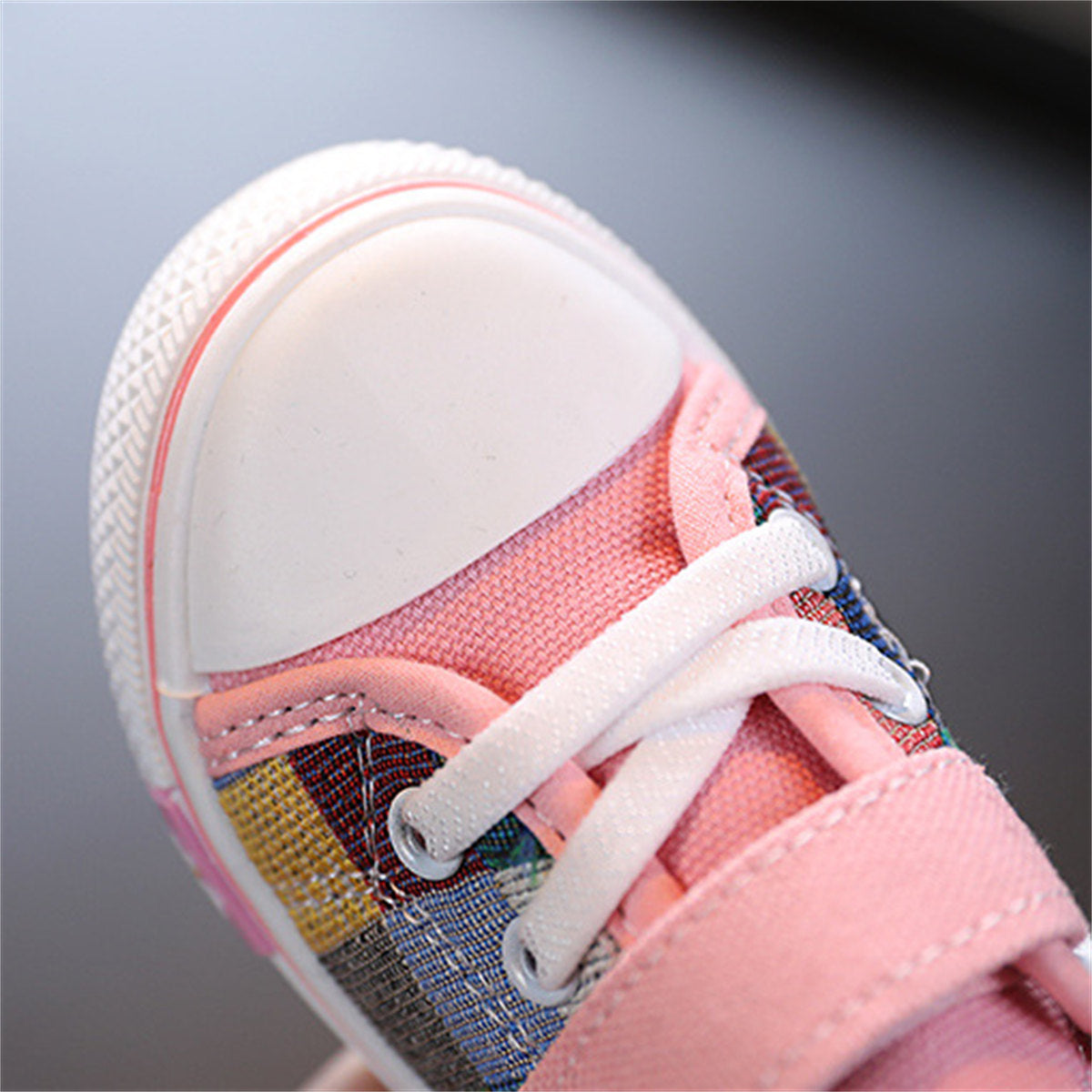 Children's and boys' spring and autumn British style color matching knitted non-slip Velcro low-top canvas shoes