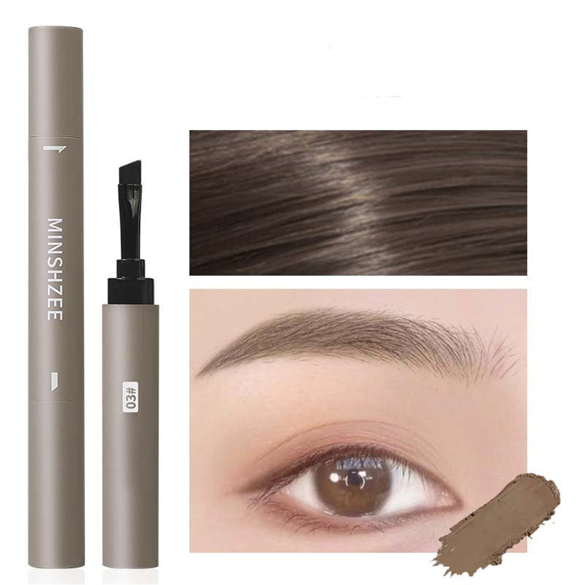 Natural three-dimensional multi-functional waterproof and sweat-proof eyebrow dye