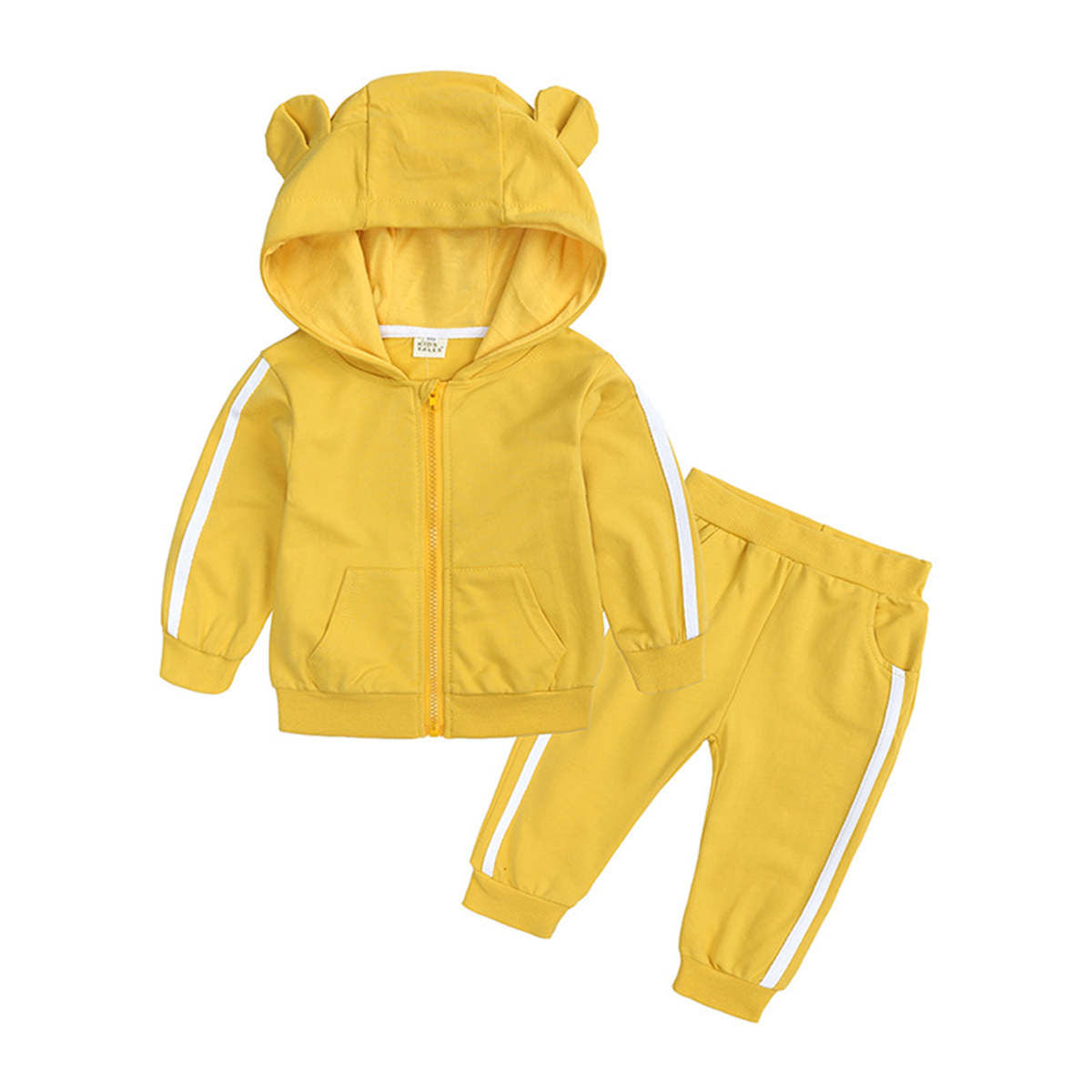 Children&#39;s spring and autumn long-sleeved hooded two-piece suit