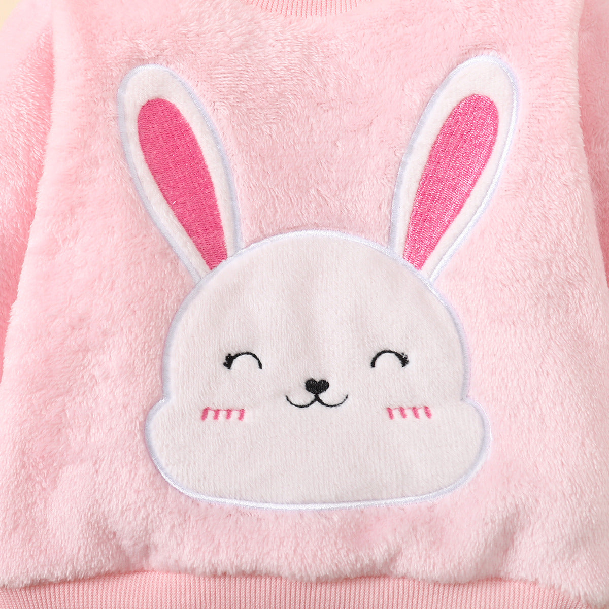 Bunny embroidered plush suit