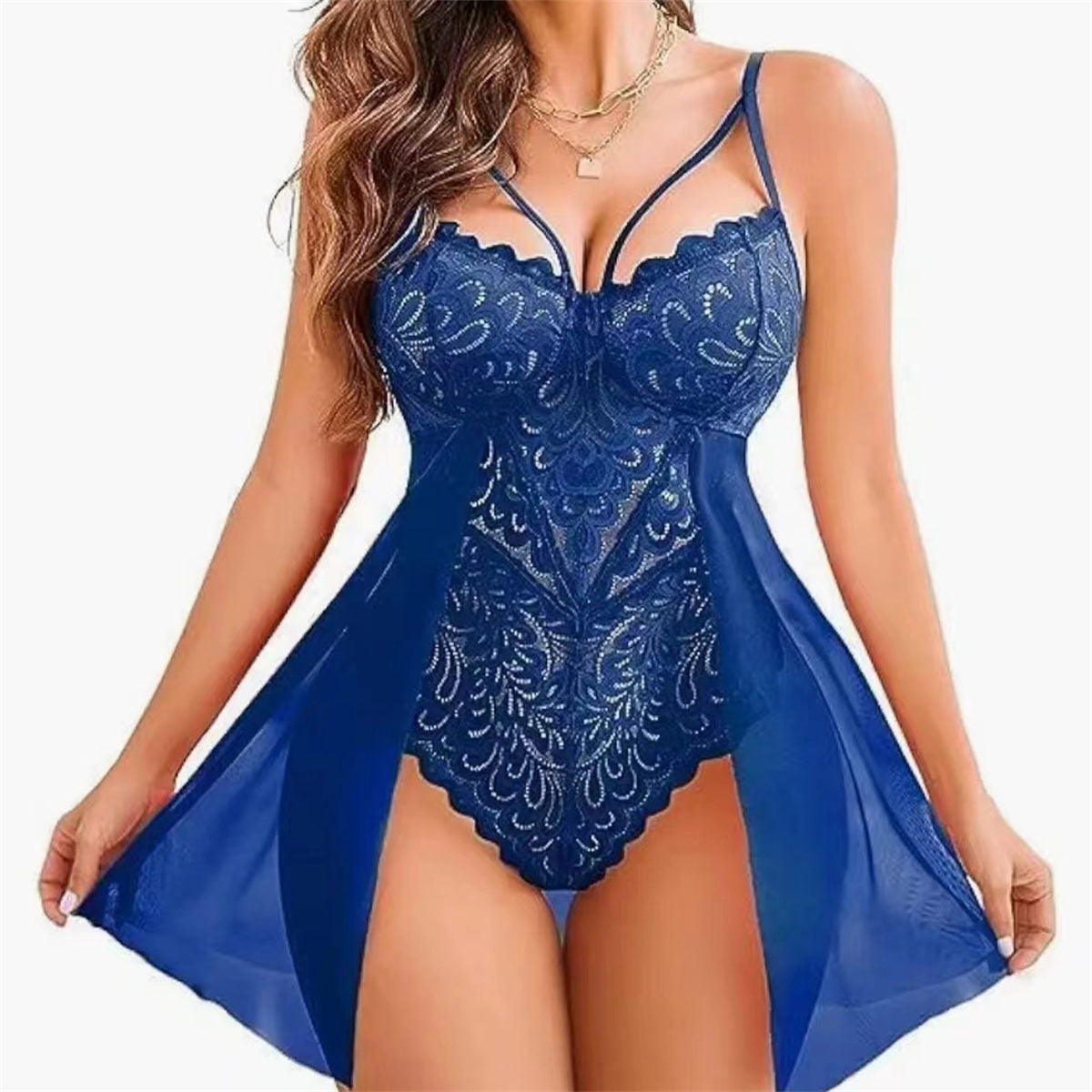 One-piece mesh lace slim camisole sexy lingerie