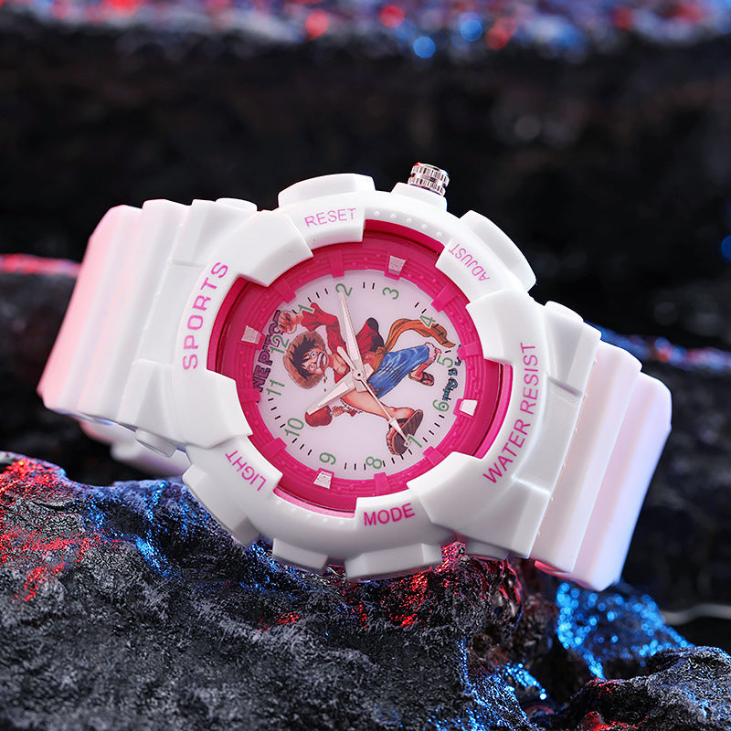 Children's Boys One Piece Cartoon Outdoor Multi-Function Sports Quartz Watch