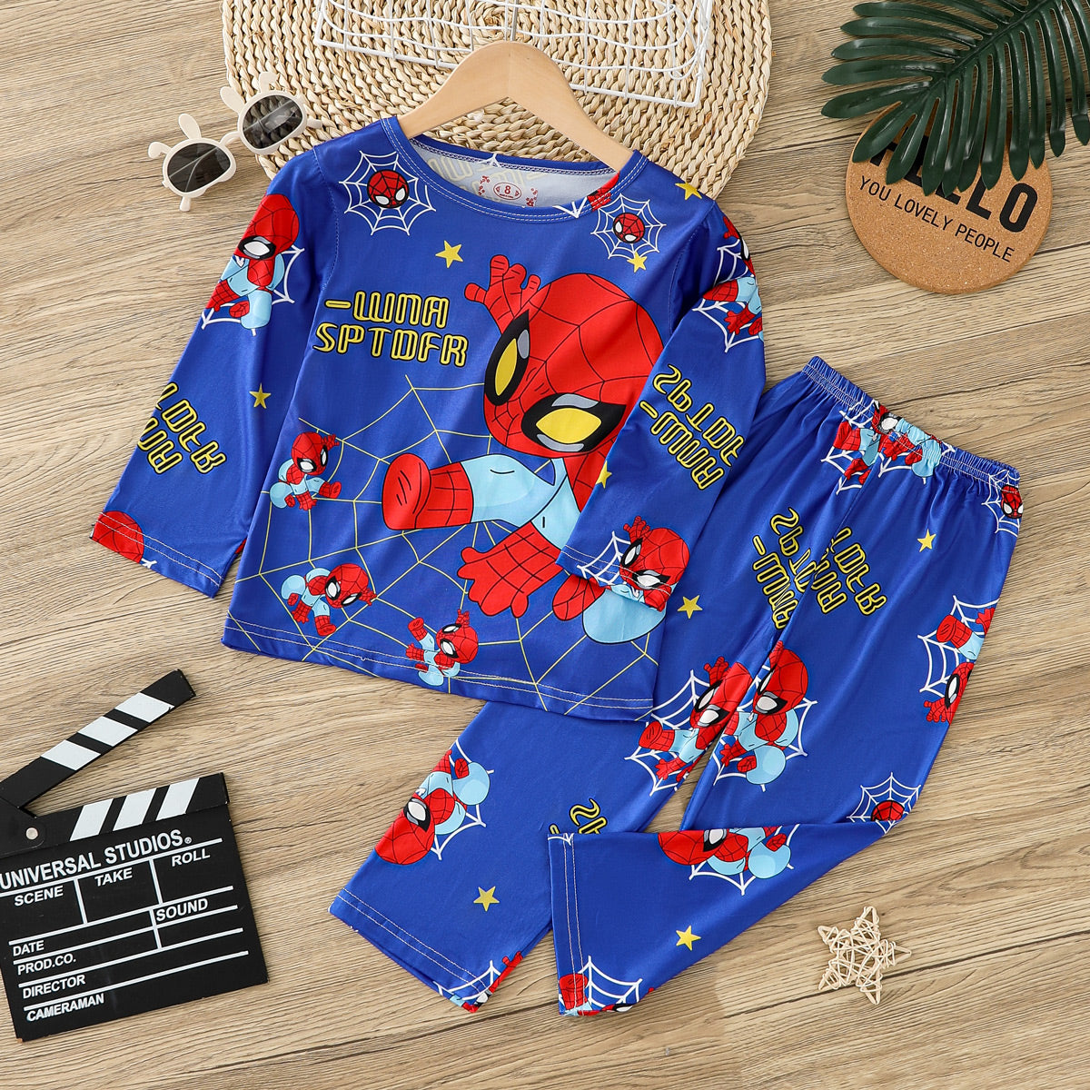 Boys' long-sleeved cartoon anime cute pajamas set