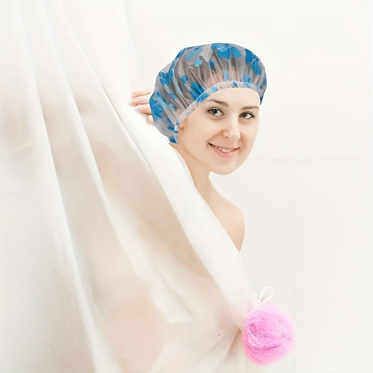 Shower cap waterproof bath adult thick cute hair mask special care shower cap home kitchen anti-smoke cap