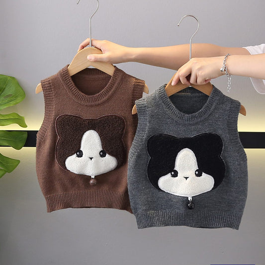 Boys Spring and Autumn Cartoon Single Vest Baby Children Clothes Trendy