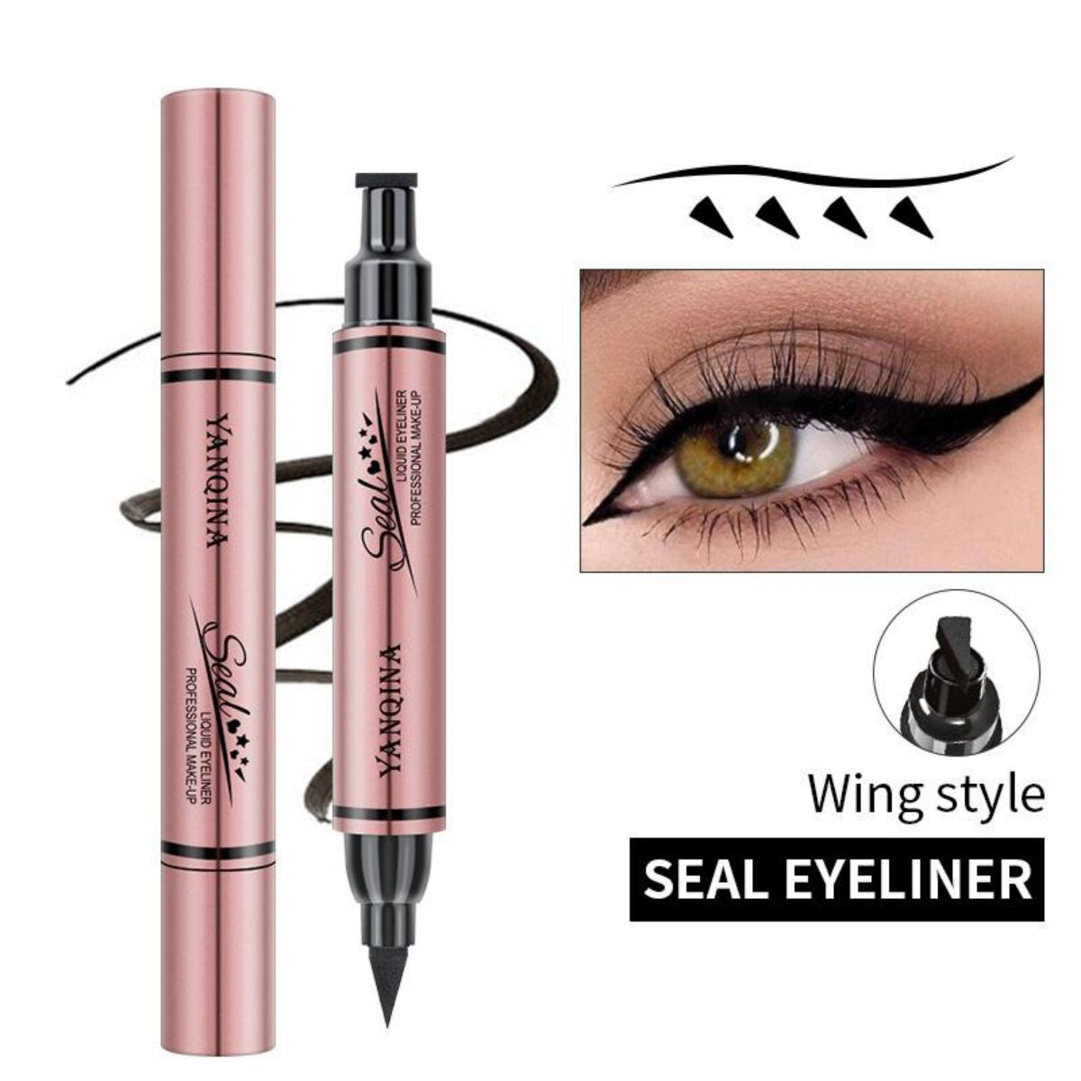 Double-headed stamp eyeliner waterproof non-smudge wing embellishment stamp eyeliner beauty makeup