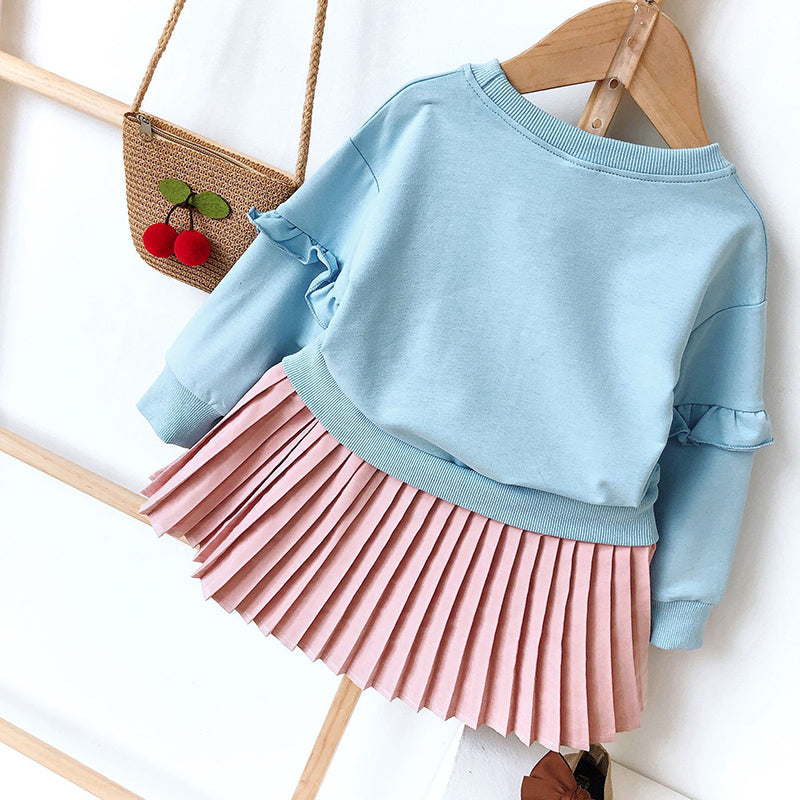 2-piece Letter Pattern Pullover & Skirt for Toddler Girl