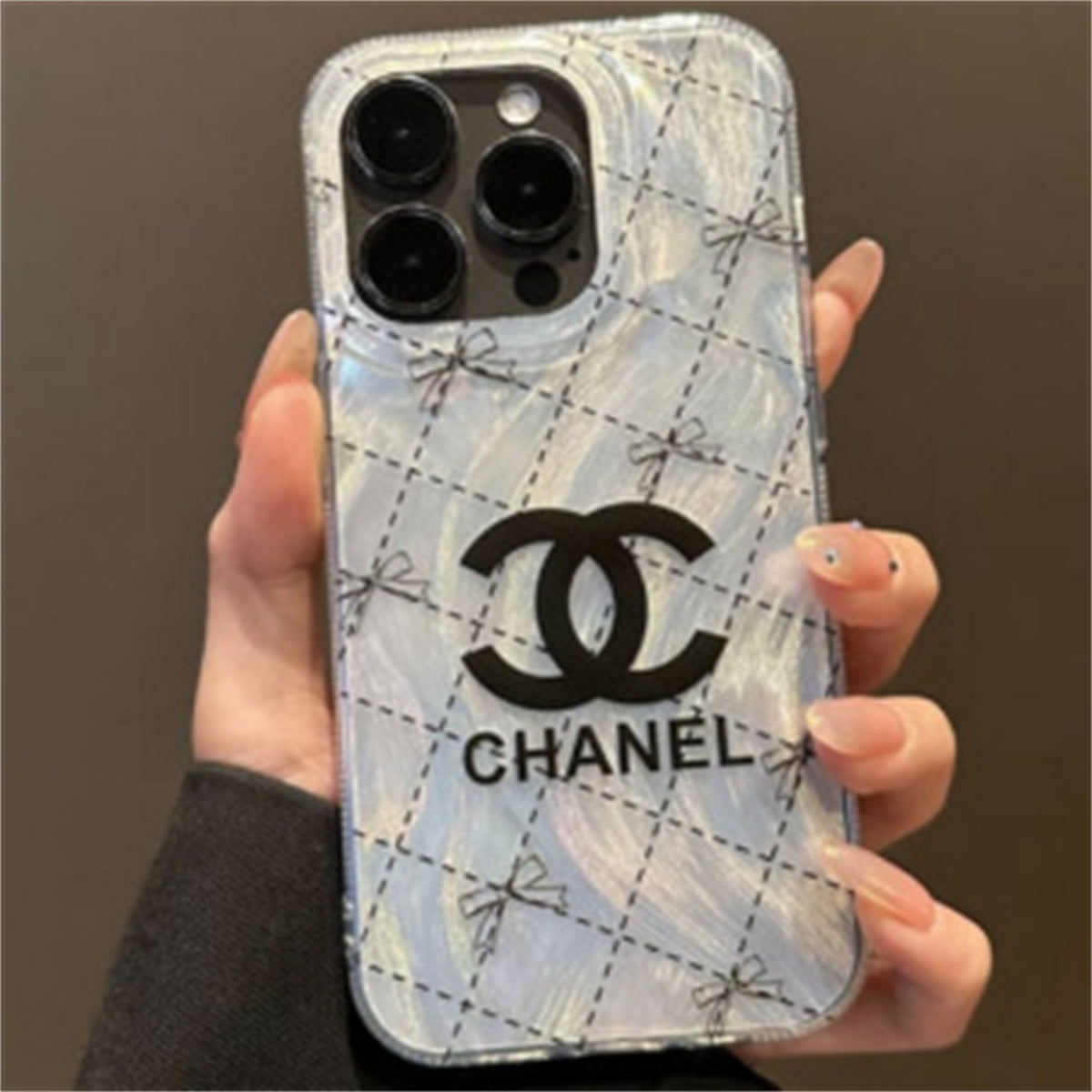 Apple light luxury feather yarn small Chanel style Apple mobile phone case