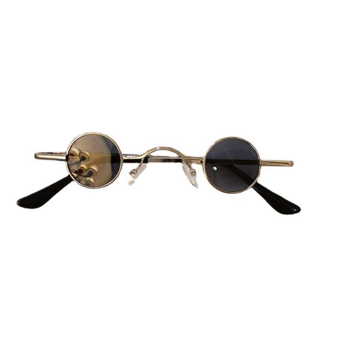 ins style punk round sunglasses prince mirror retro sunglasses men and women super small frame best man hip-hop concave shape