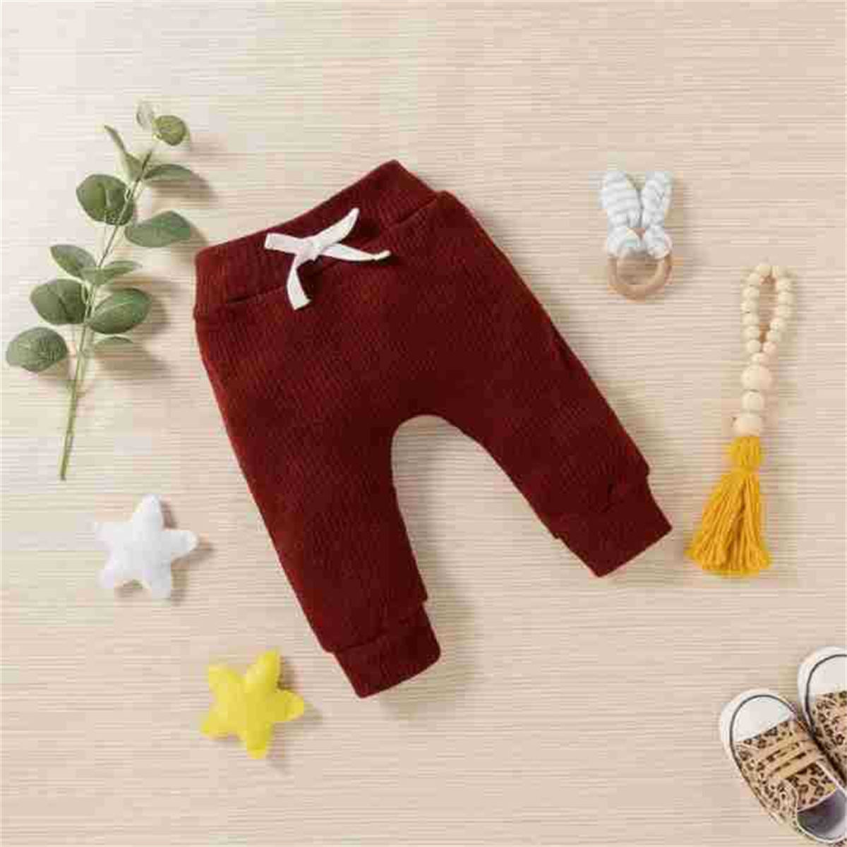 Infant and toddler knitted jacquard solid color three-piece sweatshirt children's clothing