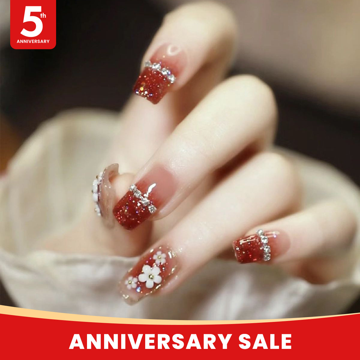 Short glitter nail art pieces removable nail stickers