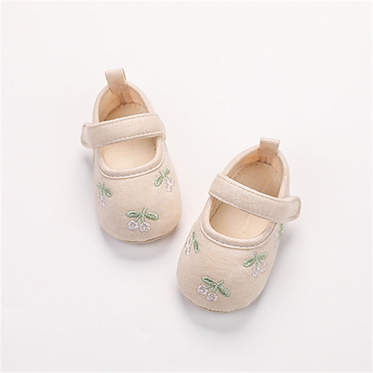 Baby Girls Autumn Embroidered Soft-soled Non-slip Canvas Shoes