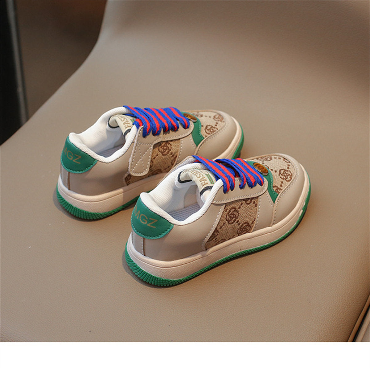 Children's and children's color matching print temperament urban style soft bottom low top sneakers